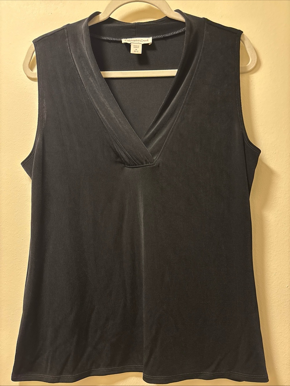 Coldwater Creek Black Sleeveless V-Neck Tank Top